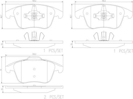 Brembo P24211N - Тормозные колодки, дисковые, комплект unicars.by