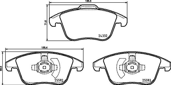 Brembo P 24 211 - Тормозные колодки, дисковые, комплект unicars.by