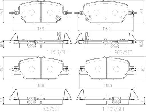 Brembo P 28 097 - Тормозные колодки, дисковые, комплект unicars.by