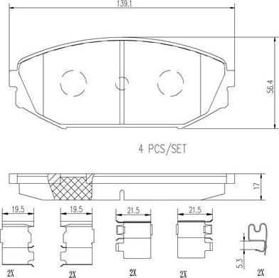 Brembo P28049N - Тормозные колодки, дисковые, комплект unicars.by