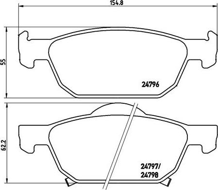 Brembo P 28 044 - Тормозные колодки, дисковые, комплект unicars.by