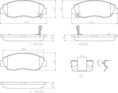 Brembo P28042N - Тормозные колодки, дисковые, комплект unicars.by