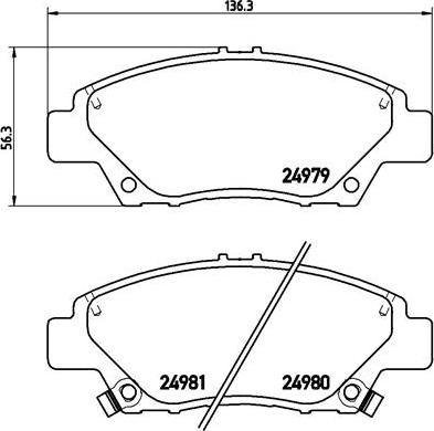 Brembo P 28 050 - Тормозные колодки, дисковые, комплект unicars.by