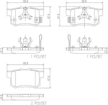 Brembo P28061N - Тормозные колодки, дисковые, комплект unicars.by