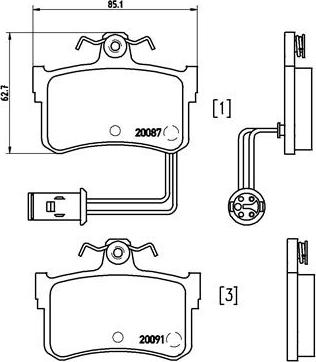 Brembo P 28 015 - Тормозные колодки, дисковые, комплект unicars.by