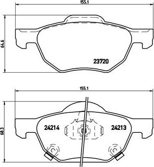 Brembo P 28 036 - Тормозные колодки, дисковые, комплект unicars.by