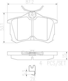 Brembo P28030N - Тормозные колодки, дисковые, комплект unicars.by