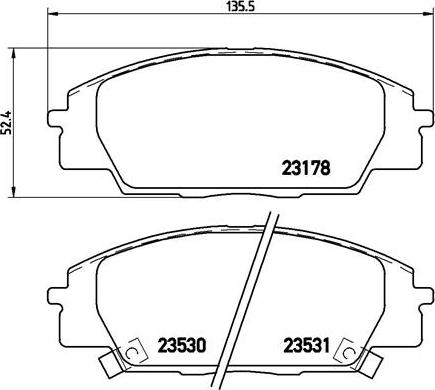 Brembo P 28 032 - Тормозные колодки, дисковые, комплект unicars.by