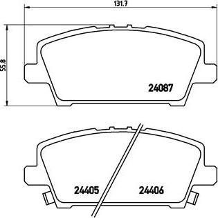 Brembo P 28 037 - Тормозные колодки, дисковые, комплект unicars.by