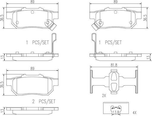 Brembo P28025N - Тормозные колодки, дисковые, комплект unicars.by