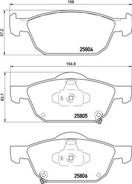 Brembo P 28 076 - Тормозные колодки, дисковые, комплект unicars.by