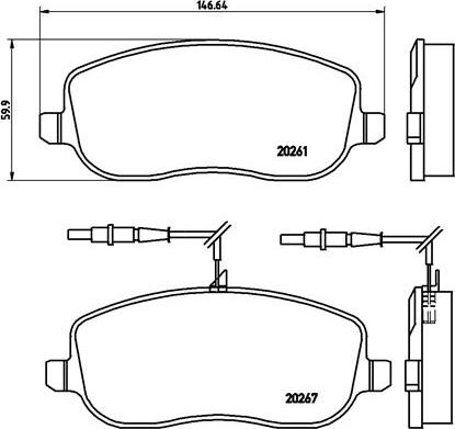 Brembo P 23 090 - Тормозные колодки, дисковые, комплект unicars.by