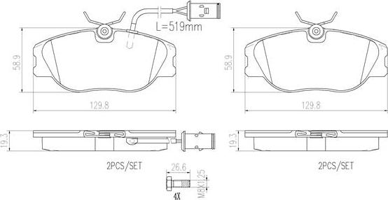 Brembo P23041N - Тормозные колодки, дисковые, комплект unicars.by