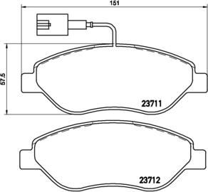 Brembo P 23 086 - Тормозные колодки, дисковые, комплект unicars.by