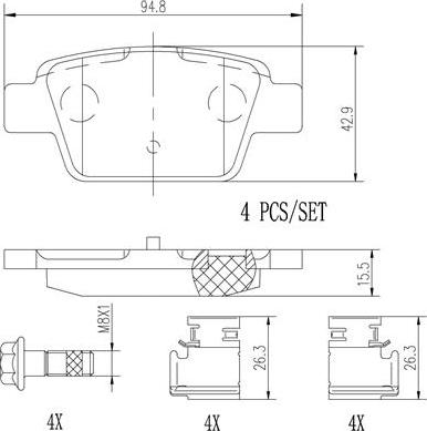 Brembo P23080N - Тормозные колодки, дисковые, комплект unicars.by