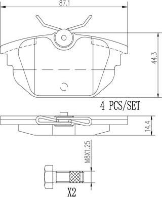 Brembo P23026N - Тормозные колодки, дисковые, комплект unicars.by