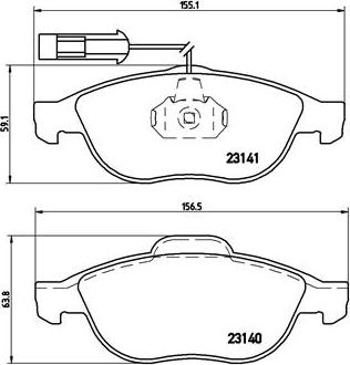 Brembo P 23 075 - Тормозные колодки, дисковые, комплект unicars.by