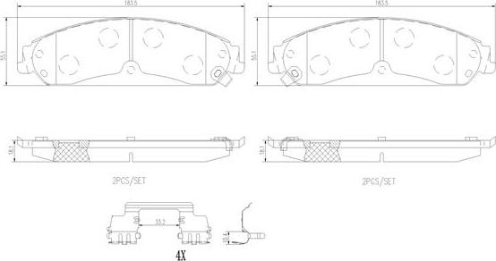 Brembo P23149N - Тормозные колодки, дисковые, комплект unicars.by