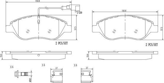 Brembo P23145N - Тормозные колодки, дисковые, комплект unicars.by