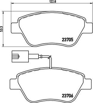 Brembo P 23 141 - Тормозные колодки, дисковые, комплект unicars.by