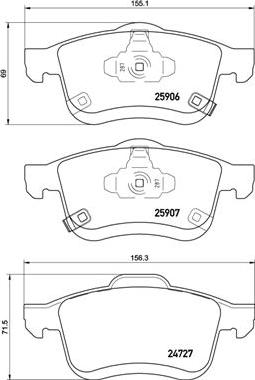 Brembo P 23 155 - Тормозные колодки, дисковые, комплект unicars.by