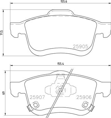 Brembo P 23 167 - Тормозные колодки, дисковые, комплект unicars.by