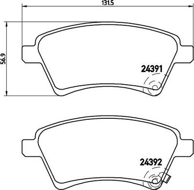 Brembo P 23 105 - Тормозные колодки, дисковые, комплект unicars.by