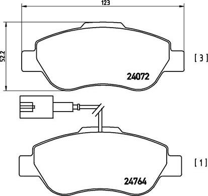 Brembo P 23 107 - Тормозные колодки, дисковые, комплект unicars.by