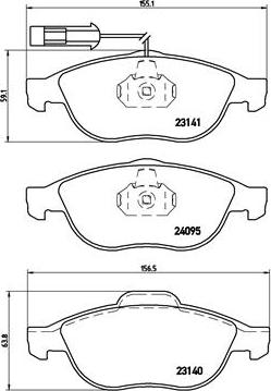 Brembo P 23 114 - Тормозные колодки, дисковые, комплект unicars.by