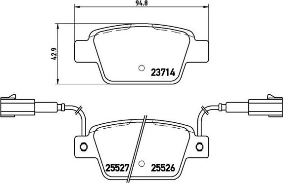 Brembo P 23 135 - Тормозные колодки, дисковые, комплект unicars.by