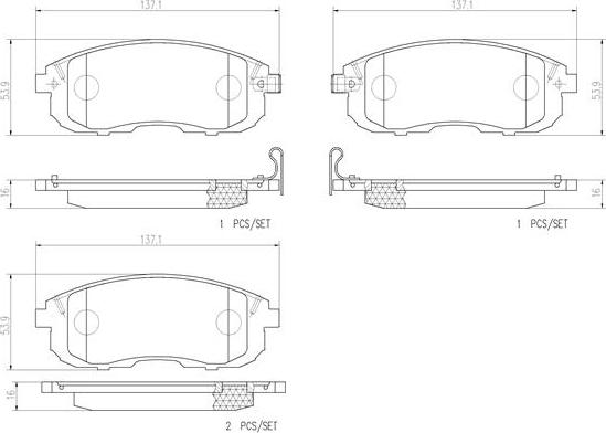 Brembo P23126N - Тормозные колодки, дисковые, комплект unicars.by