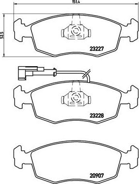 Brembo P 23 121 - Тормозные колодки, дисковые, комплект unicars.by