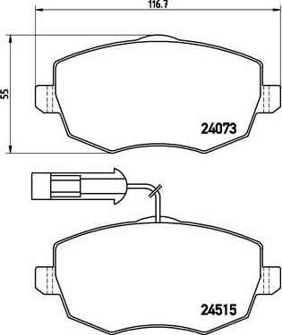 Brembo P 23 127 - Тормозные колодки, дисковые, комплект unicars.by