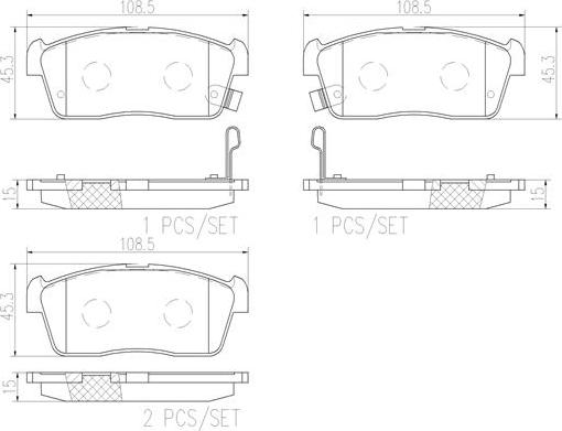 Brembo P79012N - Тормозные колодки, дисковые, комплект unicars.by