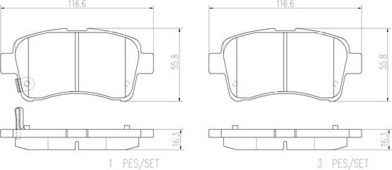 Brembo P79033N - Тормозные колодки, дисковые, комплект unicars.by