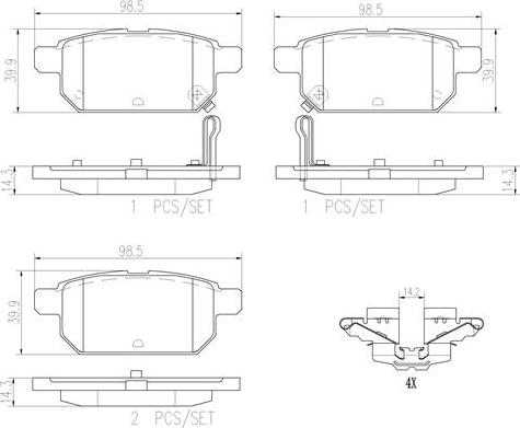 Brembo P79029N - Тормозные колодки, дисковые, комплект unicars.by