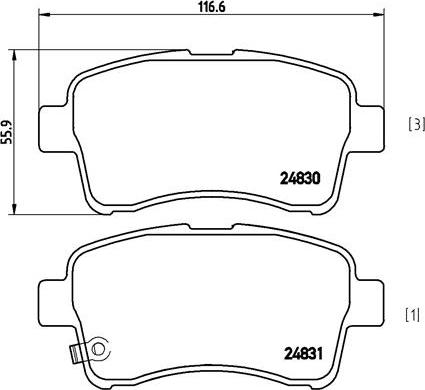 Brembo P 79 021 - Тормозные колодки, дисковые, комплект unicars.by