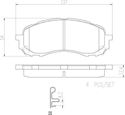 Brembo P78015N - Тормозные колодки, дисковые, комплект unicars.by