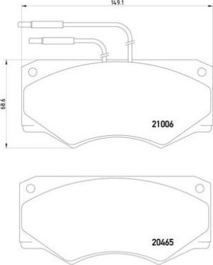 Brembo P A6 002 - Тормозные колодки, дисковые, комплект unicars.by