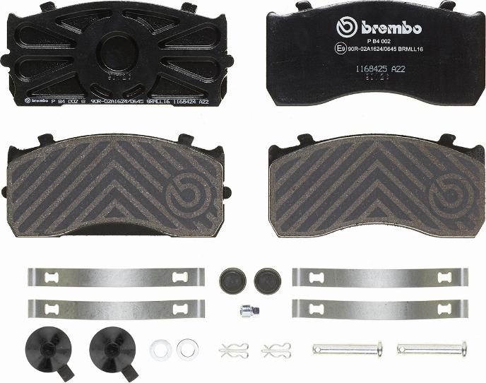 Brembo P B4 002 - Тормозные колодки, дисковые, комплект unicars.by