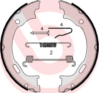 Brembo S 50 515 - Комплект тормозов, ручник, парковка unicars.by