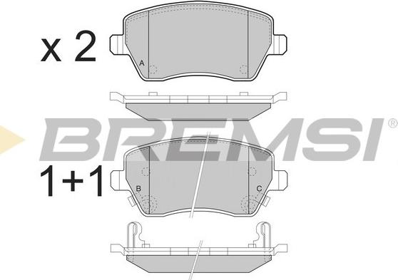 Bremsi BP3495 - Тормозные колодки, дисковые, комплект unicars.by