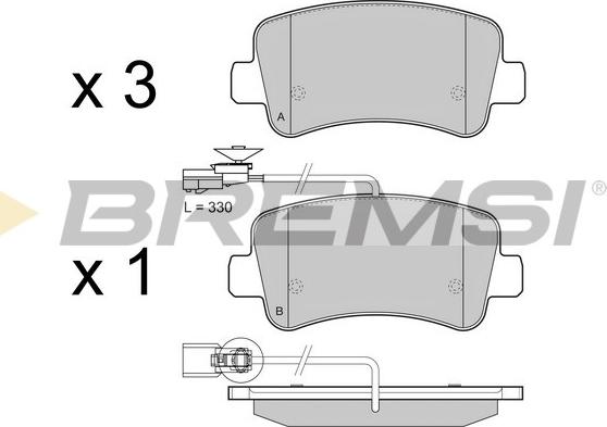 Bremsi BP3441 - Тормозные колодки, дисковые, комплект unicars.by