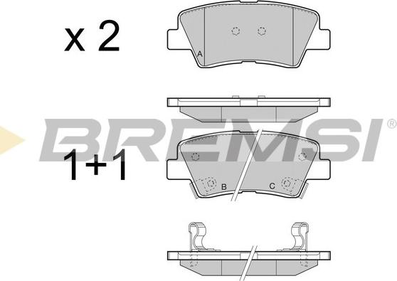 Bremsi BP3456 - Тормозные колодки, дисковые, комплект unicars.by