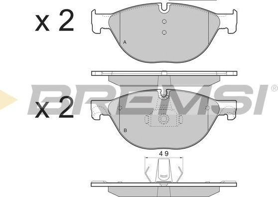 Bremsi BP3451 - Тормозные колодки, дисковые, комплект unicars.by