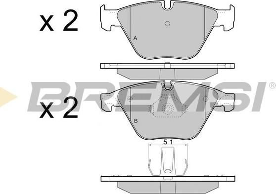 Bremsi BP3452 - Тормозные колодки, дисковые, комплект unicars.by