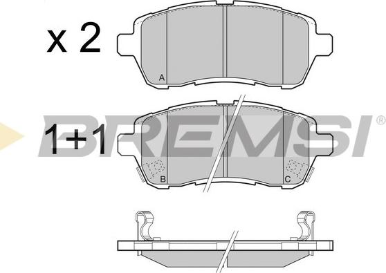 Bremsi BP3466 - Тормозные колодки, дисковые, комплект unicars.by