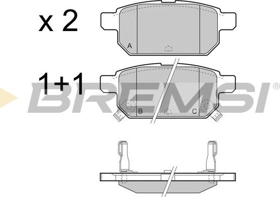 Bremsi BP3467 - Тормозные колодки, дисковые, комплект unicars.by