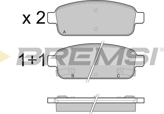 Bremsi BP3406 - Тормозные колодки, дисковые, комплект unicars.by