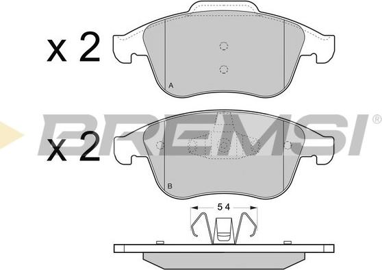 Bremsi BP3430 - Тормозные колодки, дисковые, комплект unicars.by